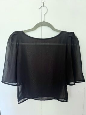 American Apparel Sheer Cropped Blouse Size S